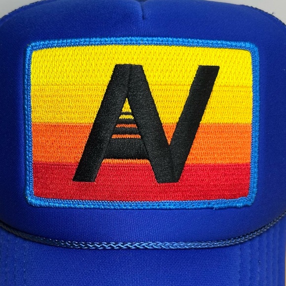 NWOT Aviator Nation Logo Rainbow Vintage Trucker Hat – Royal Blue Unisex - Picture 5 of 7